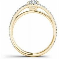 1-Karat T.W. Elmas Bölünmüş Shank Klasik 14kt Sarı Altın Nişan Yüzüğü