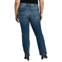 Gümüş Jeans A.Ş. Artı Boyutu Avery Yüksek Rise İnce Bootcut Kot Bel Boyutları 12-24