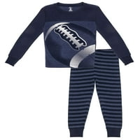 Petit lem erkek çocuk futbol pijama takımı: l s üst ve pantolon