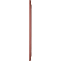 Ekena Millwork 12 W 76 H Gerçek Uyum PVC San Carlos Misyon Tarzı Sabit Montajlı Panjurlar, Biber Kırmızısı