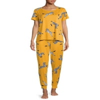 Gizli Hazineler Kadın ve kadın Artı Boyutu T-Shirt ve Joggers Pijama Takımı, 2 Parça