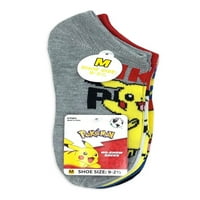 Pokémon, Erkek No-Show Çorapları, 6'lı Paket, Beden S-L