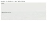 Özel Yansımalar Koleksiyonu, 2 Akülü Fau Ahşap Jaluzi, Kumlanmış Beyaz, 7 8 Genişlik 72 Uzunluk