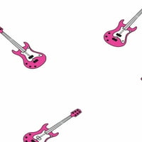 Barbie tarafından Rocker Elektro Gitar Çıkarılabilir Vinil Duvar Kağıdı - Beyaz