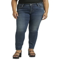 Gümüş Jeans A.Ş. Artı Boyutu Elyse Orta Rise Skinny Jeans Bel Boyutları 12-24
