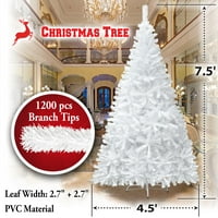 Gündoğumu Boyutları Yapay Noel Ağacı w Metal Stand, Kolay Montaj, Beyaz