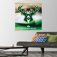Milwaukee Bucks - Ahşap Manyetik Çerçeveli Logo Duvar Posteri, 22.375 34