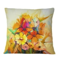 Designart Fantastik Renkli Gerbera Çiçekleri - Çiçekli Kırlent - 18x18