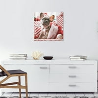 Wynwood Stüdyo Tuval Köpek Noel Sabah Tatil ve Mevsimsel Tatil duvar sanatı tuval baskı Beyaz 20x20