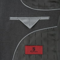 Erkek Takım Elbise Katı İki Klasik Fit Düğme Çentik Yaka İş Takım Elbise Erkekler için