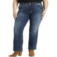Gümüş Jeans A.Ş. Kadın Artı Boyutu Avery Yüksek Rise İnce Bootcut Kot Bel boyutları 12-24