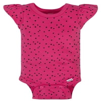 Gerber Bebek Kız Kısa Kollu Onesies Bodysuits, 4pk