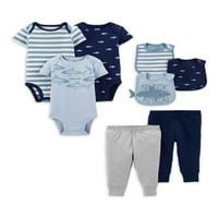 Carter'ın Çocuğum Erkek Bebek Bodysuits, Pantolon ve Önlükler Seti, 8 Parça, Preemie-24M
