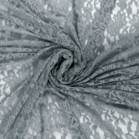 Roma Tekstil Naylon Spande Çiçekli Dantel Kumaş - Gri