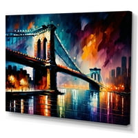 Designart Renkli Brooklyn Köprüsü Tuval Duvar Sanatı