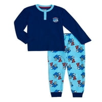 Sonic the Hedgehog Erkek Uzun Kollu Henley 2 Parça Pijama Takımı, Beden 4-12