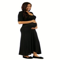 24- Rahat Giyim Kadın Hamile Dirsek Maksi Elbise