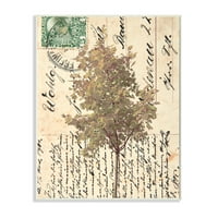 Ülke Vintage posta kartı sonbahar ağacı çerçeveli resim sanatı baskılar