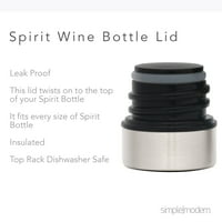 Basit Modern Ruh Şarap Paketi - Kapaklı şarap kadehi Kadehleri ve Şarap Şişesi - Vakum Yalıtımlı Paslanmaz Çelik