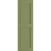 Ekena Millwork 12 W 76 H Gerçek Uyum PVC iki eşit düz Panel Panjur, Yosun Yeşili