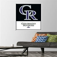 Colorado Rockies - Raptiyeli Logo Duvar Posteri, 22.375 34