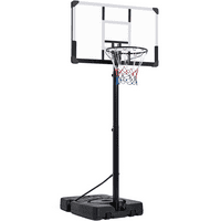 Easyfashion 7.5 '-10' Yüksekliği Ayarlanabilir Portatif Basketbol Potası, Siyah