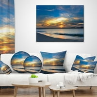 Designart Plaj Üstü Parlak Renkli Sidney Gökyüzü - Deniz Kıyısı Atma Yastığı - 18x18