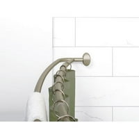 Zenna Home NeverRust 45 -72 Ayarlanabilir Çift Kavisli Duş Çubuğu, Saten Nikel