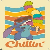İtme Pimleri ile Disney Lilo ve Stitch - Chillin Duvar Posteri, 14.725 22.375