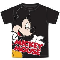Genç Erkek Tişört Mickey Mouse'a Dikkat Et, Siyah