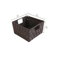 Depolama Çözümleri Dolap, Yatak Odası ve Çamaşır Organizasyonu için Dokuma Askılı Saklama Kutusu - Büyük Kahverengi