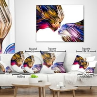 Designart Baykuş Üzeri Renkli Soyut Resim - Hayvan Kırlent - 16x16