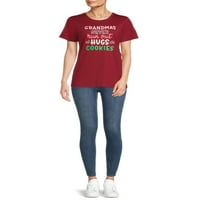 Yolu Kutlamak için kadın Noel babaannenin Hugs Grafik T-Shirt