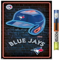 Toronto Blue Jays - Neon Kask Duvar Posteri, 22.375 34