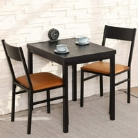 Minderli Sandalyeli Homury Yemek Masası Seti, Modern Tezgah Yüksekliği Yemek Seti, Espresso ve Kahverengi