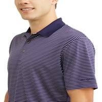 Erkek Performans Kısa Kollu Çizgili Polo Gömlek