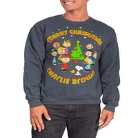 Mutlu Noeller Charlie Brown Erkek Tatil Grafik Ekibi Polar, 2XL boyutuna kadar