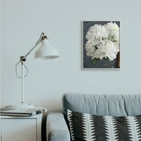 Stupell Industries Beyaz Çiçek Buketi Petal Detay İç Boyama Çerçeveli Duvar Sanatı Tasarım Ziwei Li, 16 20