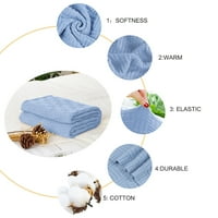 Benzersiz pazarlık % 100 pamuk kablo örgü kanepe atmak battaniye açık mavi 4770