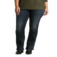 Gümüş Jeans A.Ş. Kadın artı boyutu Suki orta katlı ince Bootcut kot