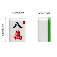 M33LH Numaralı Fayans Mahjong Seti Melamin Çin Oyun seti -Yeşil