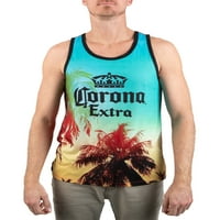 Erkek Corona Ekstra Palmiye Baskı Grafik kolsuz bluz