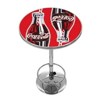 Kola Krom Pub Masası - Saman Şişe Sanatı ile Coca-Cola İkiz Şişeler