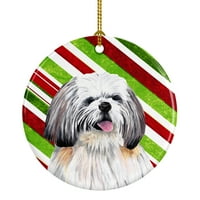 Carolines Hazineleri SC9343-CO Shih Tzu baston şeker Tatil Noel Seramik Süsleme, çok renkli