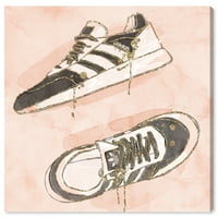 Wynwood Stüdyo kanvas Sneaker Glam Moda ve Glam Ayakkabı duvar sanatı tuval baskı Pembe Açık Pembe 12x12