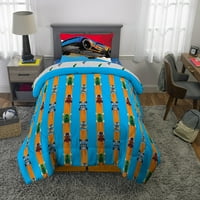Hot Wheels Kids Twin Bed in a Bag, Yorgan ve Çarşaflar, Çok Renkli, Mattel