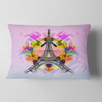 Designart Parlak Paris Eyfel Kulesi - Soyut Kırlent - 12x20