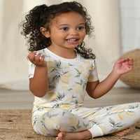 Gerber'den Modern Anlar Süper Yumuşak Bebek ve Yürümeye Başlayan Çocuk Kısa Kollu Pijama Takımı, 2 Parça, Beden 12M-5T