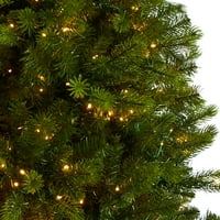 Neredeyse Doğal Sıcak Beyaz Prelit LED Dekore İnce Ladin Yapay Noel Ağacı, 9.5'