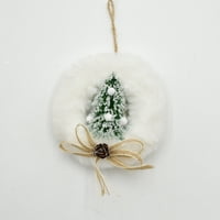 Tatil zamanı beyaz çelenk Noel ağacı Süsleme 4.3 H